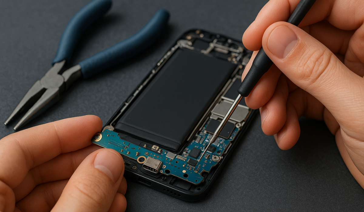 reparar conector carga defectuoso