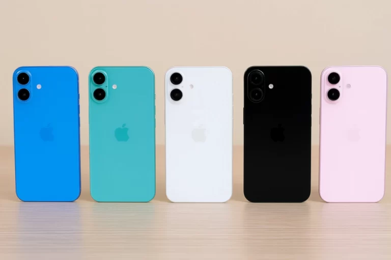 iphone 16 de todos los colores sobre una mesa
