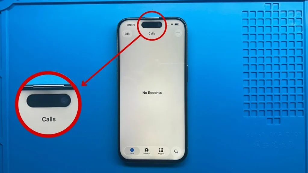 pantalla de iphone con fugas de luz