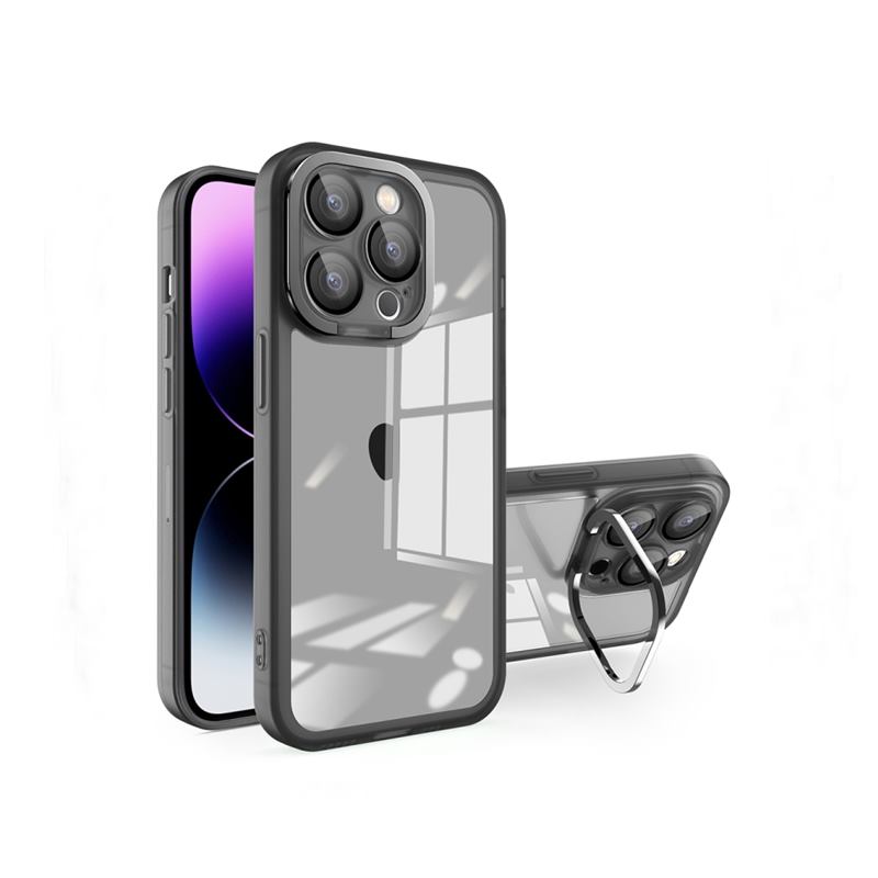 Compre Diseño de Leeu Para Iphone 15 Pro Max Tpu+case de Acrílico Cubierta  de Teléfono de Sonido Estéreo Con Enchufe a Prueba de Polvo Deslizante -  Negro en China