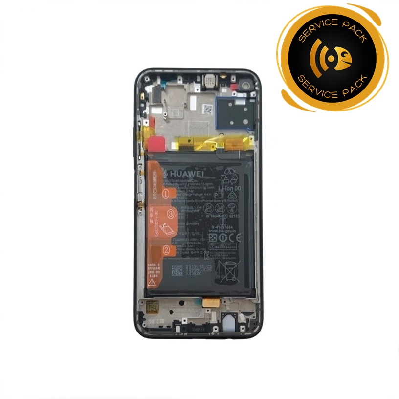 Pantalla para Huawei P40 Lite con marco negro SERVICE PACK