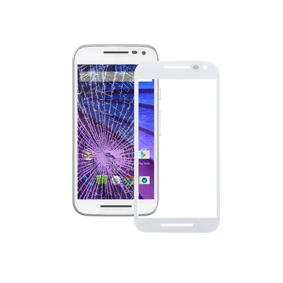 CRISTAL FRONTAL DE PANTALLA PARA MOTOROLA G3 BLANCO