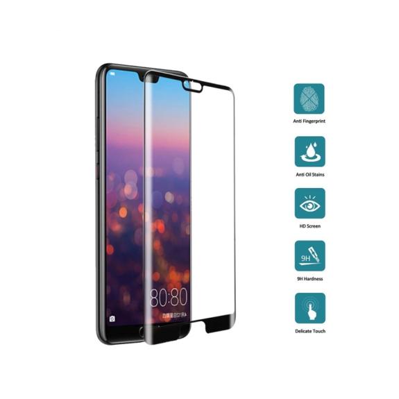 PROTECTOR DE PANTALLA CRISTAL TEMPLADO 3D PARA HUAWEI P20 NEGRO