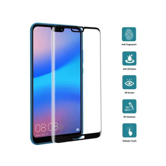 PROTECTOR CRISTAL TEMPLADO 3D PARA HUAWEI P20 LITE NEGRO