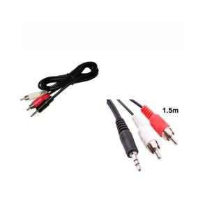 CABLE RCA A JACK 3,5MM DE 1,5 METROS MACHO MACHO