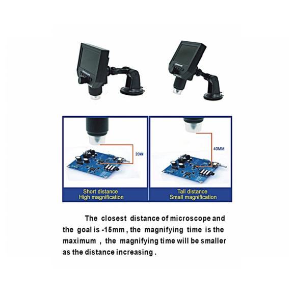 Microscopio Digital G600 1-600X HD - 1080p - Monitor de 4.3"