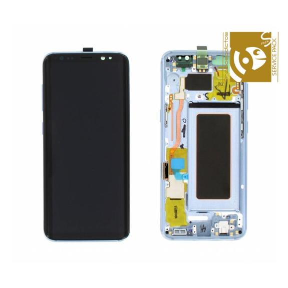 Pantalla SERVICE PACK para Samsung Galaxy S8 con marco azul