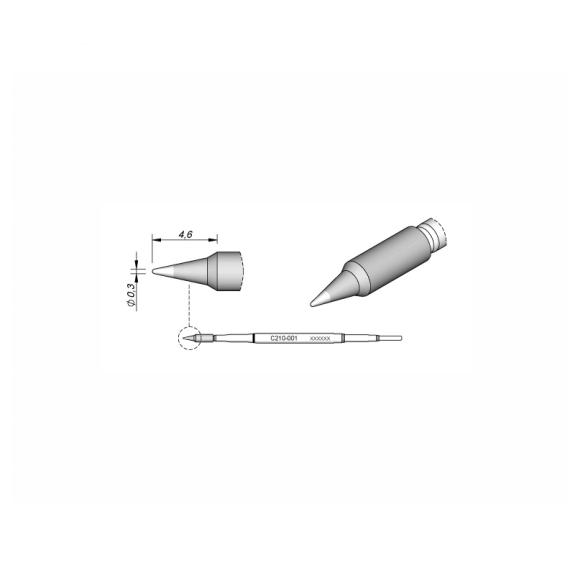 Punta Soldador JBC C210001 de Cabezal Cónica - 0.3mm