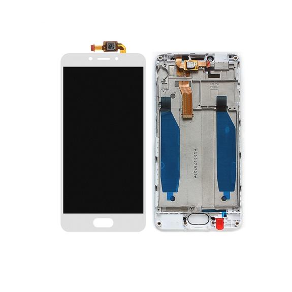 PANTALLA TACTIL LCD COMPLETA PARA MEIZU M5C BLANCO CON MARCO