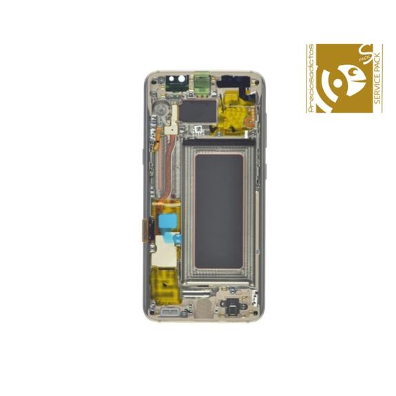 Pantalla SERVICE PACK para Samsung Galaxy S8 con marco dorado