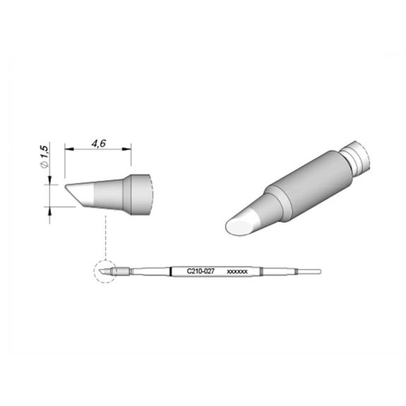 Punta Soldador JBC C210027 de Cabezal Bisel - 1.5mm