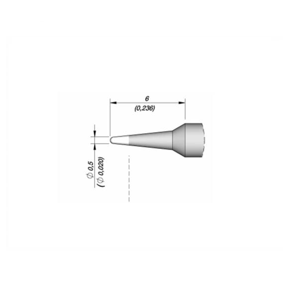 Punta Soldador JBC C210013 de Cabezal Cónica - 0.5mm