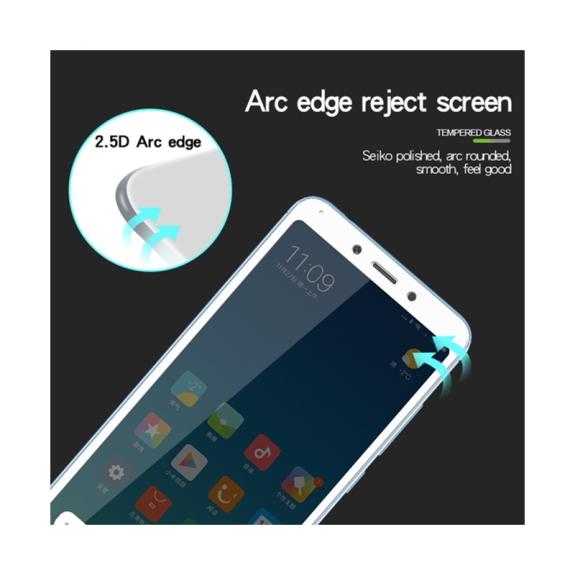 PROTECTOR PANTALLA CRISTAL TEMPLADO 3D NEGRO XIAOMI REDMI 6