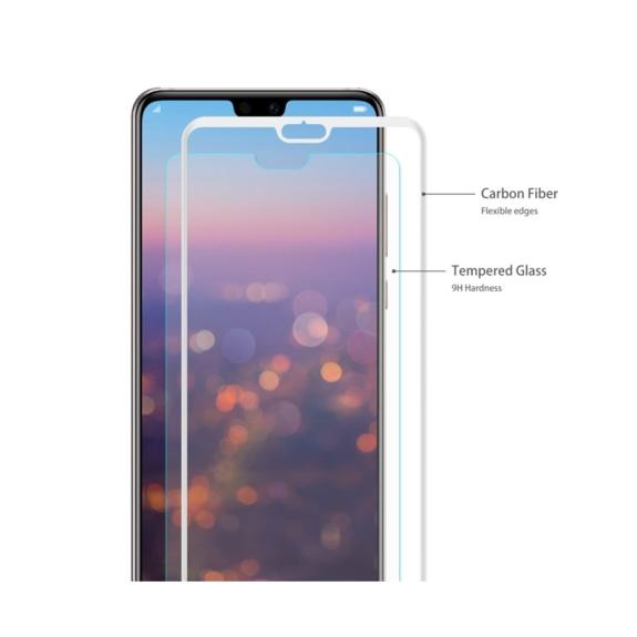 PROTECTOR CRISTAL TEMPLADO 3D BLANCO PARA HUAWEI P20 PRO