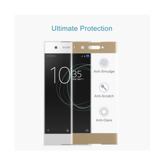 PROTECTOR CRISTAL TEMPLADO 3D DORADO PARA SONY XPERIA XA1