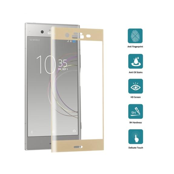 PROTECTOR CRISTAL TEMPLADO 3D DORADO PARA SONY XPERIA XZ1