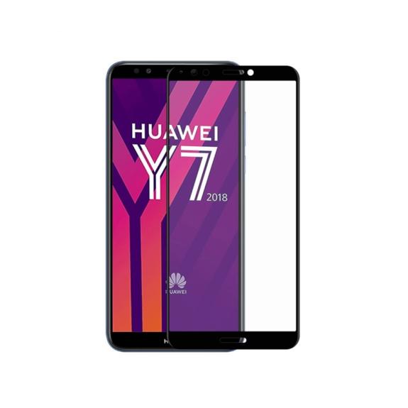 PROTECTOR PANTALLA CRISTAL TEMPLADO 6D NEGRO PARA HUAWEI Y7 2018