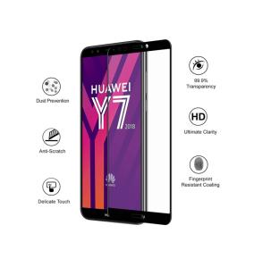 PROTECTOR PANTALLA CRISTAL TEMPLADO 6D NEGRO PARA HUAWEI Y7 2018