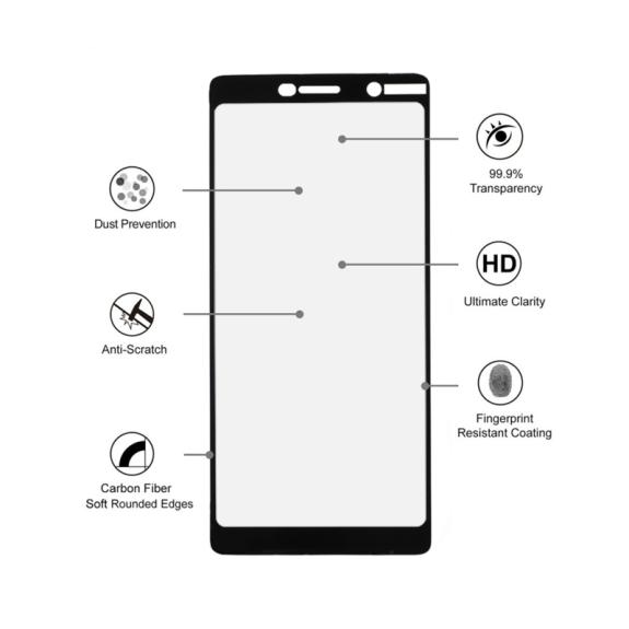 PROTECTOR DE PANTALLA CRISTAL TEMPLADO 3D NEGRO PARA NOKIA 7