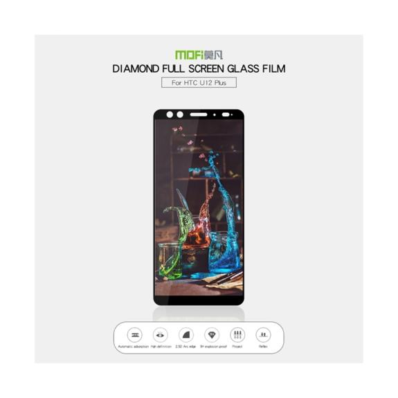 PROTECTOR DE PANTALLA CRISTAL TEMPLADO 3D NEGRO PARA HTC U12+