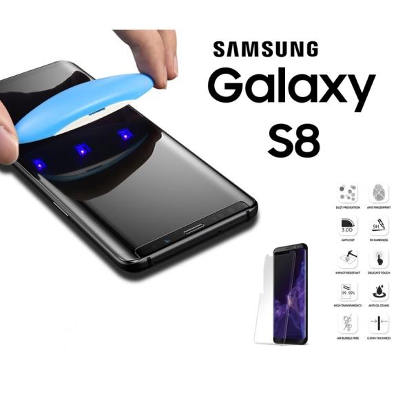 CRISTAL TEMPLADO 3D TRANSP. UV 2ª GENERACION PARA SAMSUNG S8