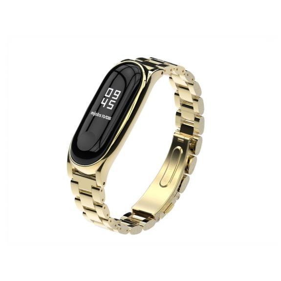 CORREA PULSERA PARA XIAOMI MI BAND 3 / 4 METAL DORADO