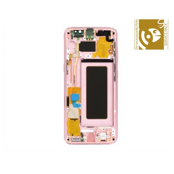 Pantalla SERVICE PACK para Samsung Galaxy S8 con marco rosa