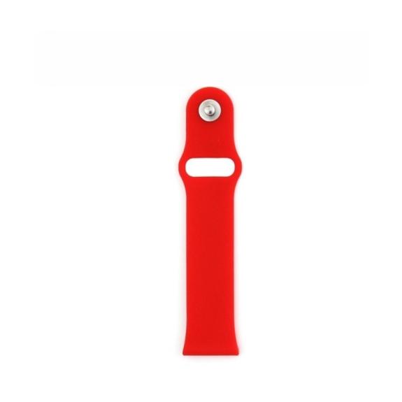 CORREA DE SILICONA COMPATIBLE PARA APPLE WATCH 42 MM  COLOR ROJO