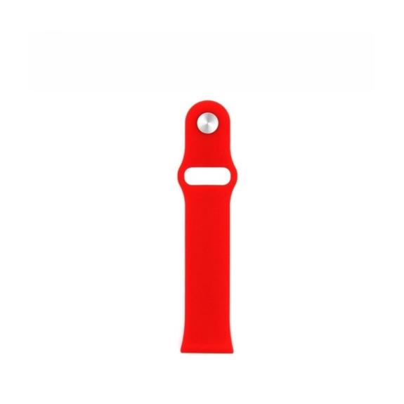 CORREA DE SILICONA COMPATIBLE PARA APPLE WATCH 42 MM  COLOR ROJO