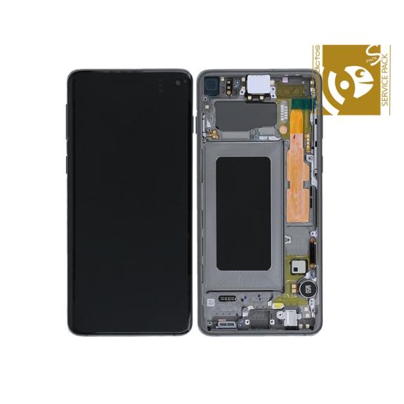 Pantalla SERVICE PACK para Samsung Galaxy S10 con marco negro