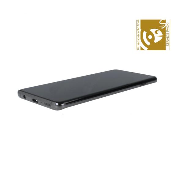 Pantalla SERVICE PACK para Samsung Galaxy S10 con marco negro