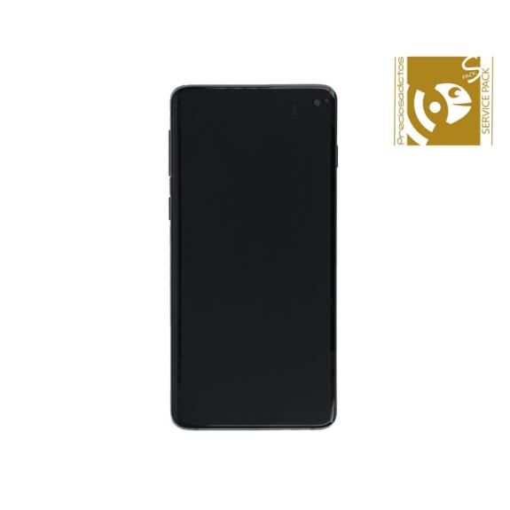 Pantalla SERVICE PACK para Samsung Galaxy S10 con marco negro