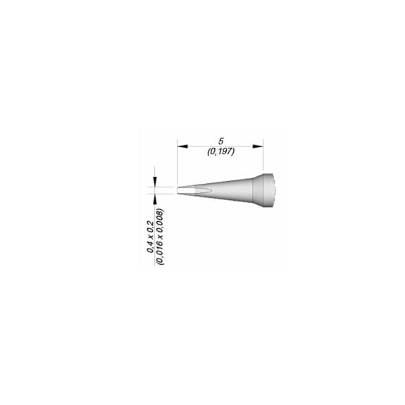 Punta Soldador JBC C105117 de Cabezal Cincel - 0.4x0.2mm