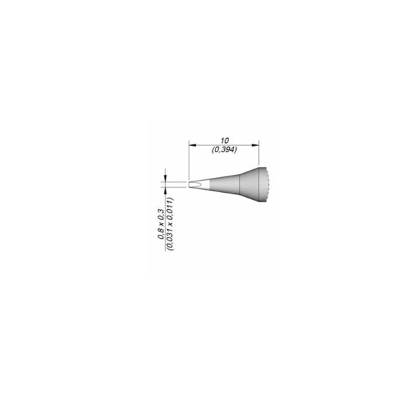 Punta Soldador JBC C245773 de Cabezal Cincel - 0.8x0.3mm