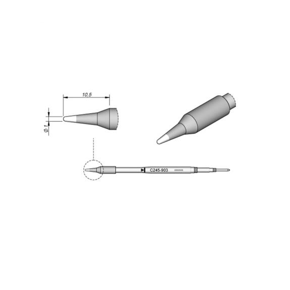 Punta Soldador JBC C245903 de Cabezal Cónica - 0.1mm