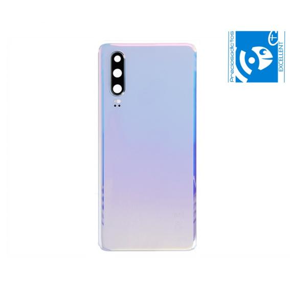 Tapa para Huawei P30 blanco perla con lente EXCELLENT