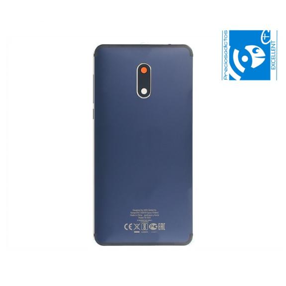 TAPA TRASERA CUBRE BATERIA CON LENTE PARA NOKIA 6 AZUL