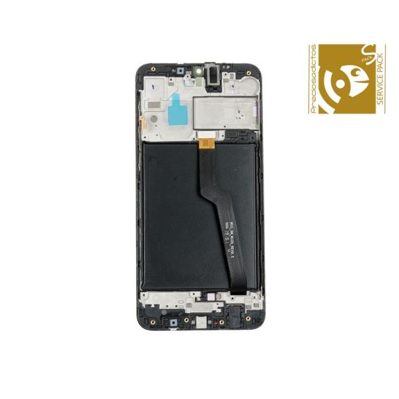 Pantalla para Samsung Galaxy A10 negro con marco SERVICE PACK