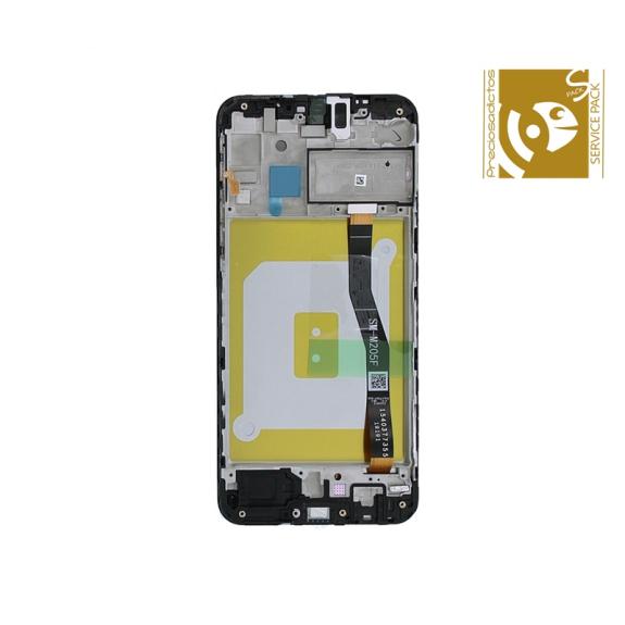 Pantalla SERVICE PACK para Samsung Galaxy M20 con marco negro