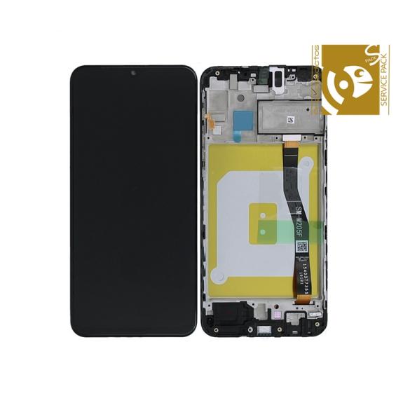 Pantalla SERVICE PACK para Samsung Galaxy M20 con marco negro