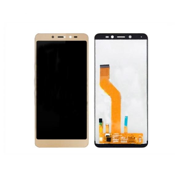 Pantalla para Wiko Sunny 3 Plus blanco sin marco dorado