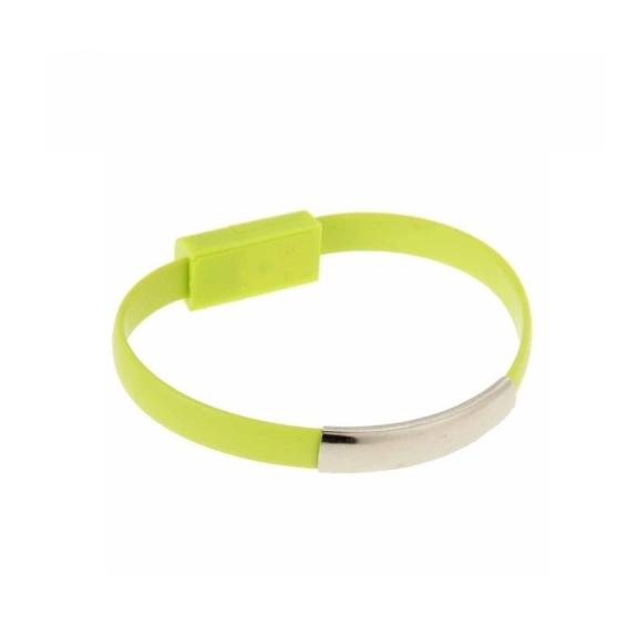 PULSERA CABLE DE DATOS Y CARGA PARA IPHONES Y IPADS COLOR VERDE