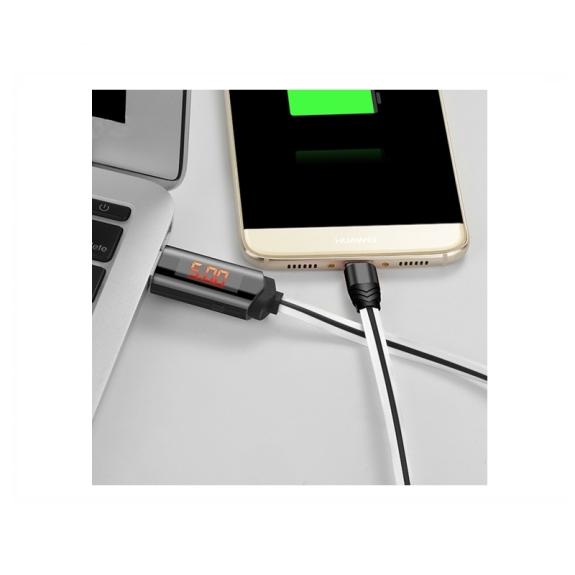 CABLE DEL CARGADOR Y DATOS CON CONECTORES DE USB A TIPO C BLANCO