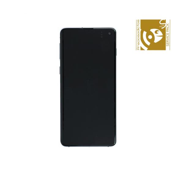 Pantalla SERVICE PACK para Samsung Galaxy S10 con marco azul