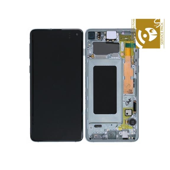 Pantalla SERVICE PACK para Samsung Galaxy S10 con marco verde