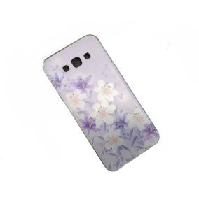 FUNDA GEL FLORES MORADAS PARA SAMSUNG GALAXY A8 TRANSPARENTE