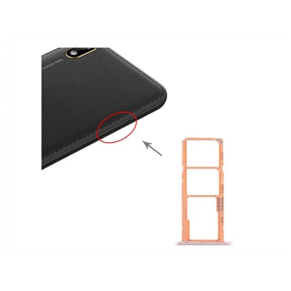 BANDEJA PORTA TARJETA DUAL SIM Y SD PARA HUAWEI Y5 2019 DORADO