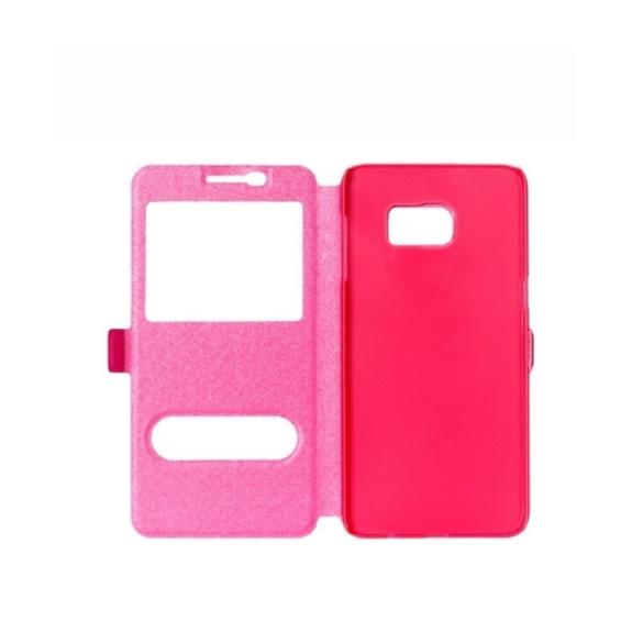 FLIP COVER VENTANA GRANDE PARA SAMSUNG GALAXY S6 EDGE PLUS ROSA