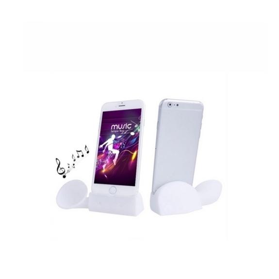 BOCINA ALTAVOZ DE SILICONA PARA IPHONE 5/5C/5S/6 Y 6S BLANCO