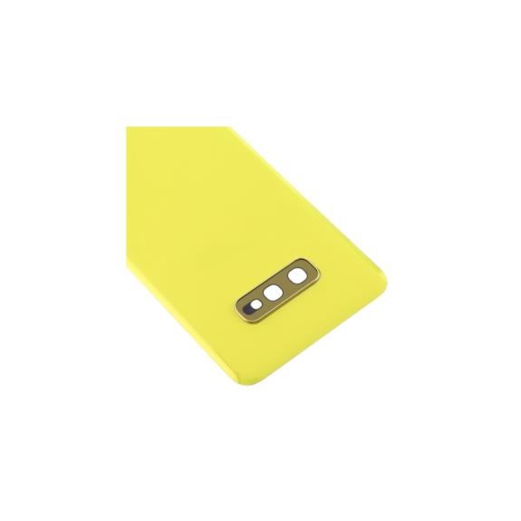 Tapa para Samsung Galaxy S10E amarillo con embellecedor